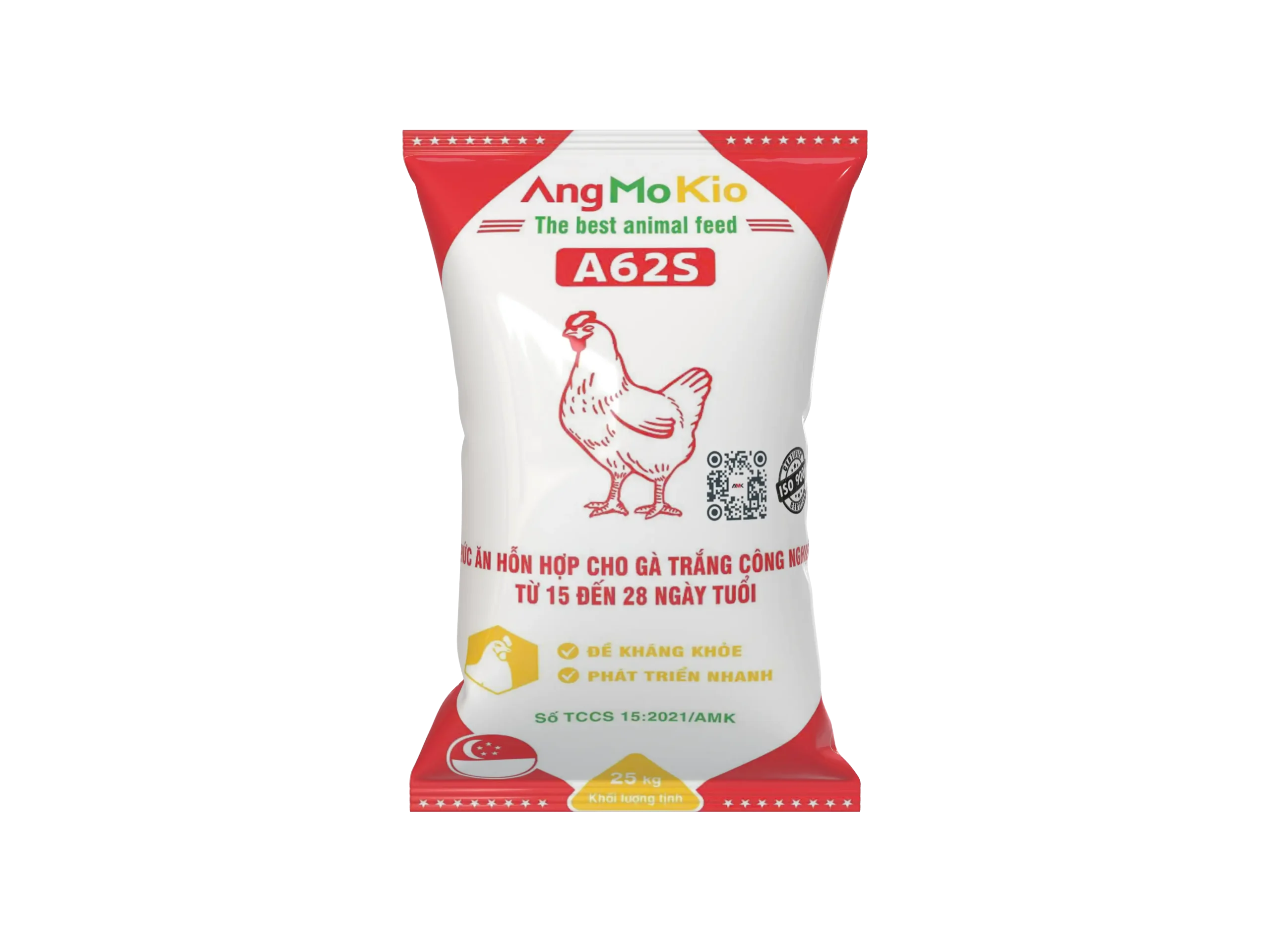 a62s Thức ăn hỗn hợp cho gà trắng công nghiệp từ 15 đến 28 ngày tuổi