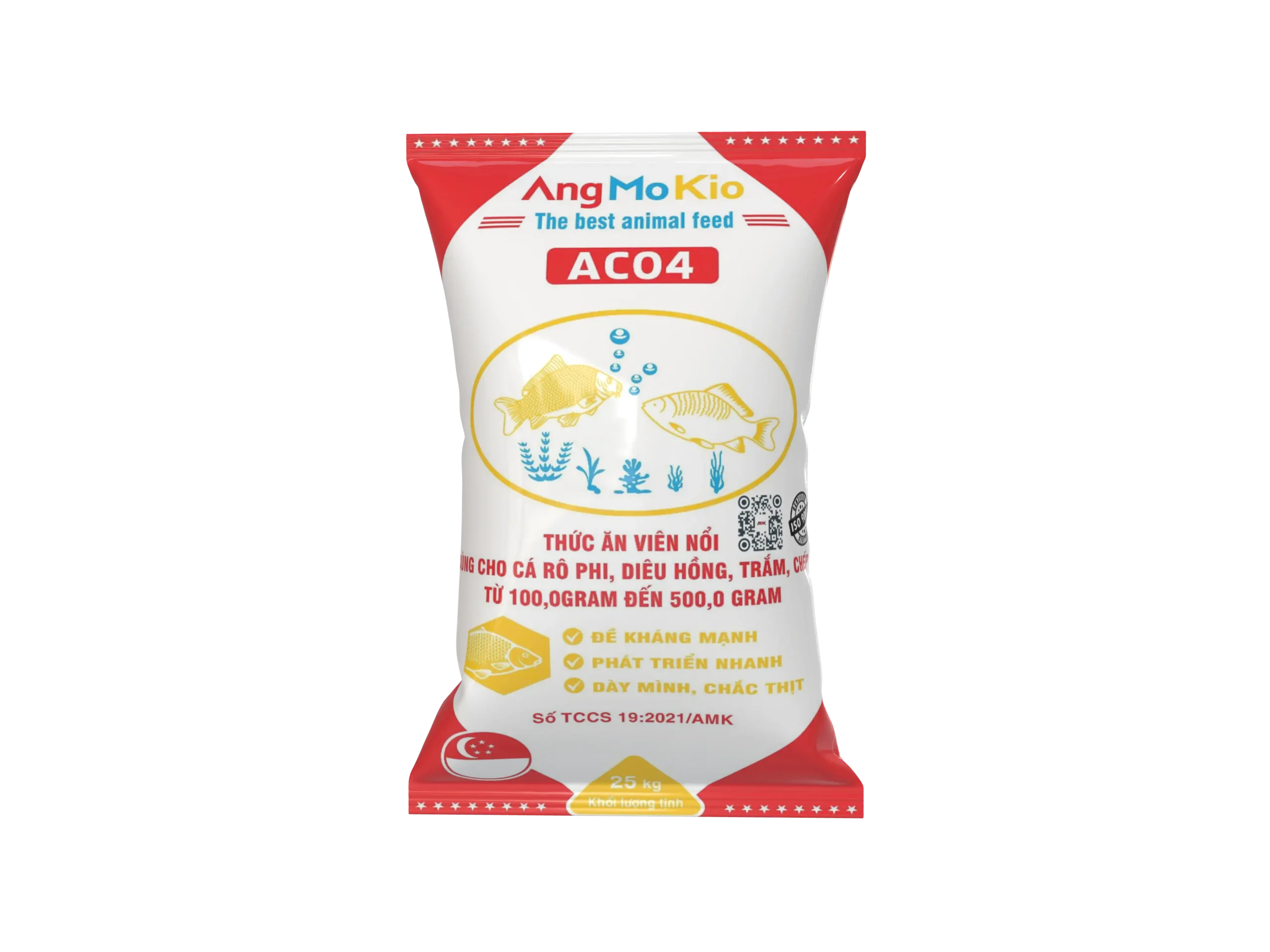 ac04 Thức Ăn Viên Nổi Dùng Cho Cá Rô Phi, Diêu Hồng, Trắm, Chép từ 100,0 GRAM Đến 500,0 GRAM