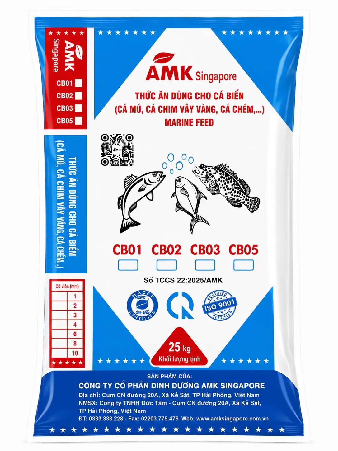 CB01 CB02 CB03 CB05 THỨC ĂN HỖN HỢP DẠNG VIÊN DÀNH CHO CÁ BIỂN