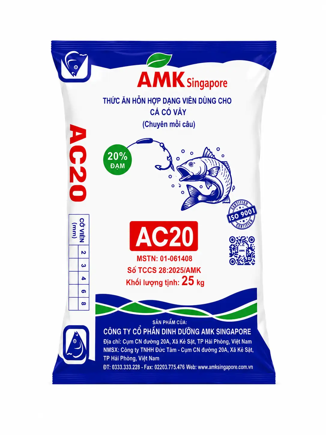 AC20 : THỨC ĂN HỖN HỢP DẠNG VIÊN DÙNG CHO CÁ CÓ VẨY (CHUYÊN MỒI CÂU)